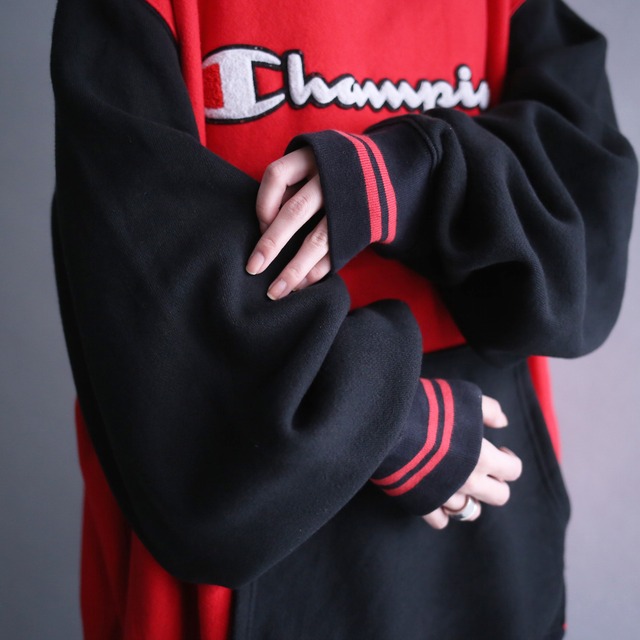 "Champion" XXL super big silhouette bi-color and logo wappen sweat