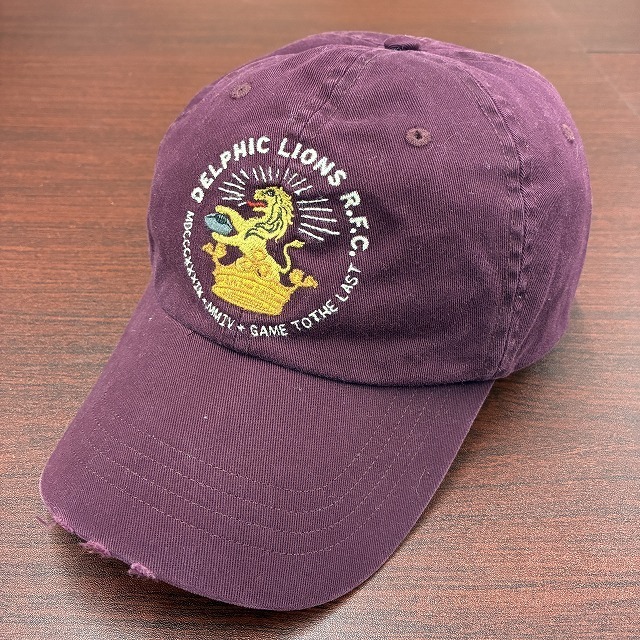 RALPH LAUREN RUGBY "DELPHIC LIONS R.F.C." CAP BURGUNDY