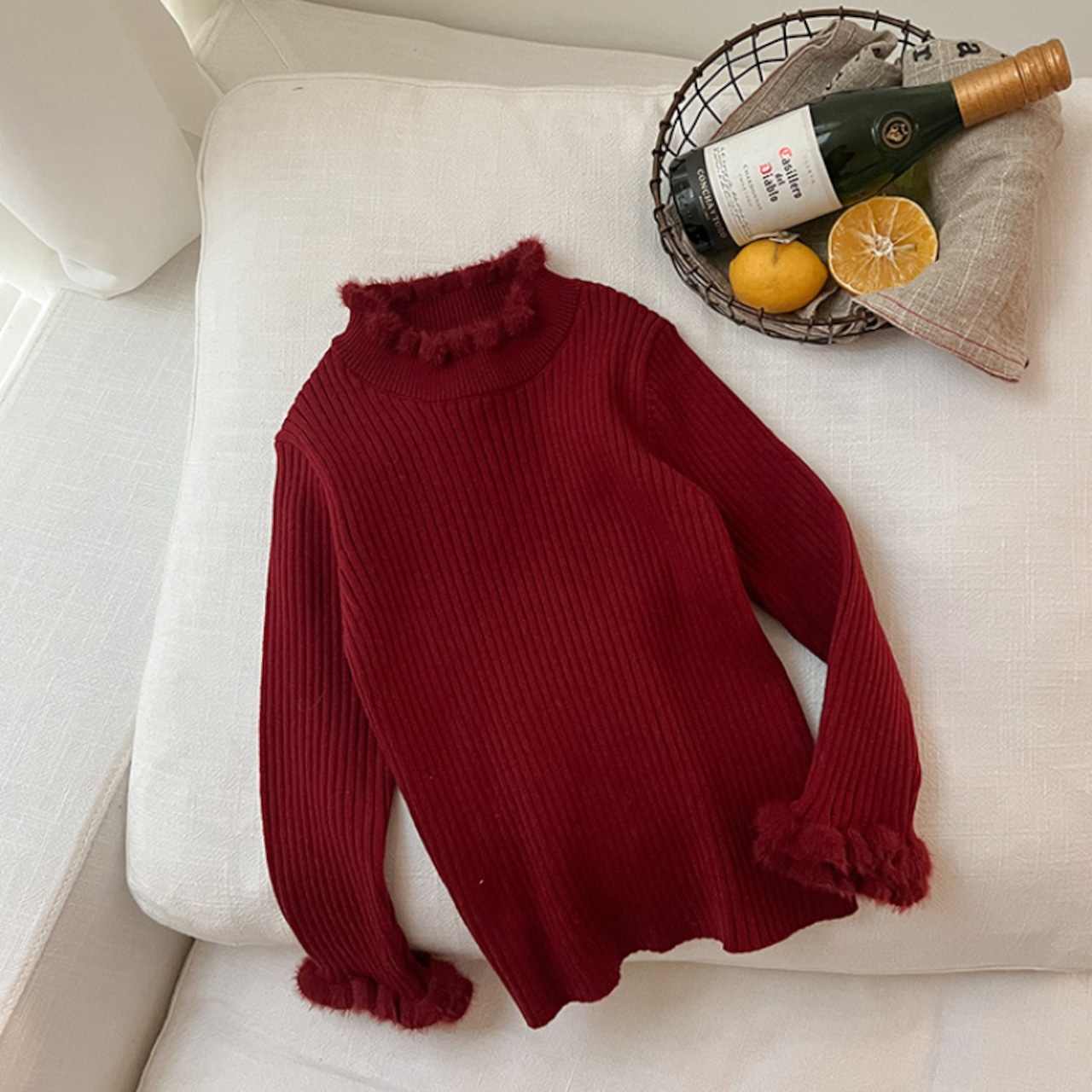 冬モコモコデザインtシャツ