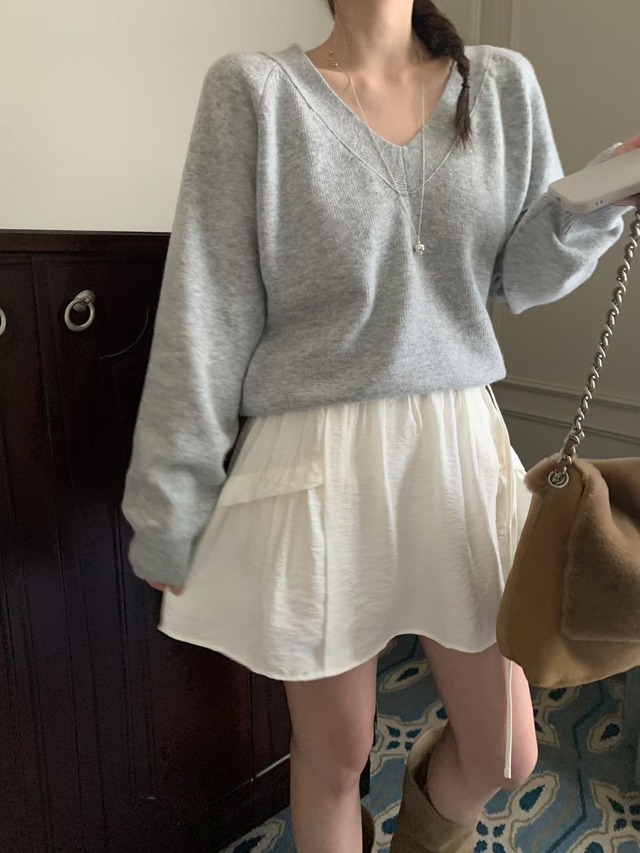 (予約) mellounge  / Minute banding skirt 2color