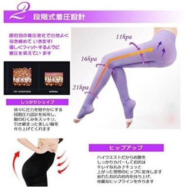 No.12024 ピンク 着圧レギンス 寝るとき 夜用 着圧タイツ 脚やせ