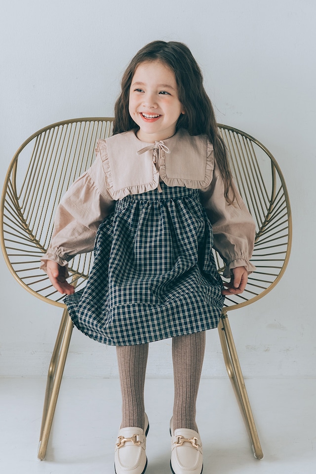 バッククロスジャンパ-スカート〈Navy check〉