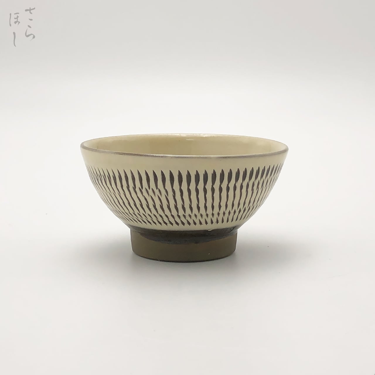 小鹿田焼 小袋窯 煎茶碗 飛びかんな 白 口径約9.5cm 汲出 陶器 和食器 民藝