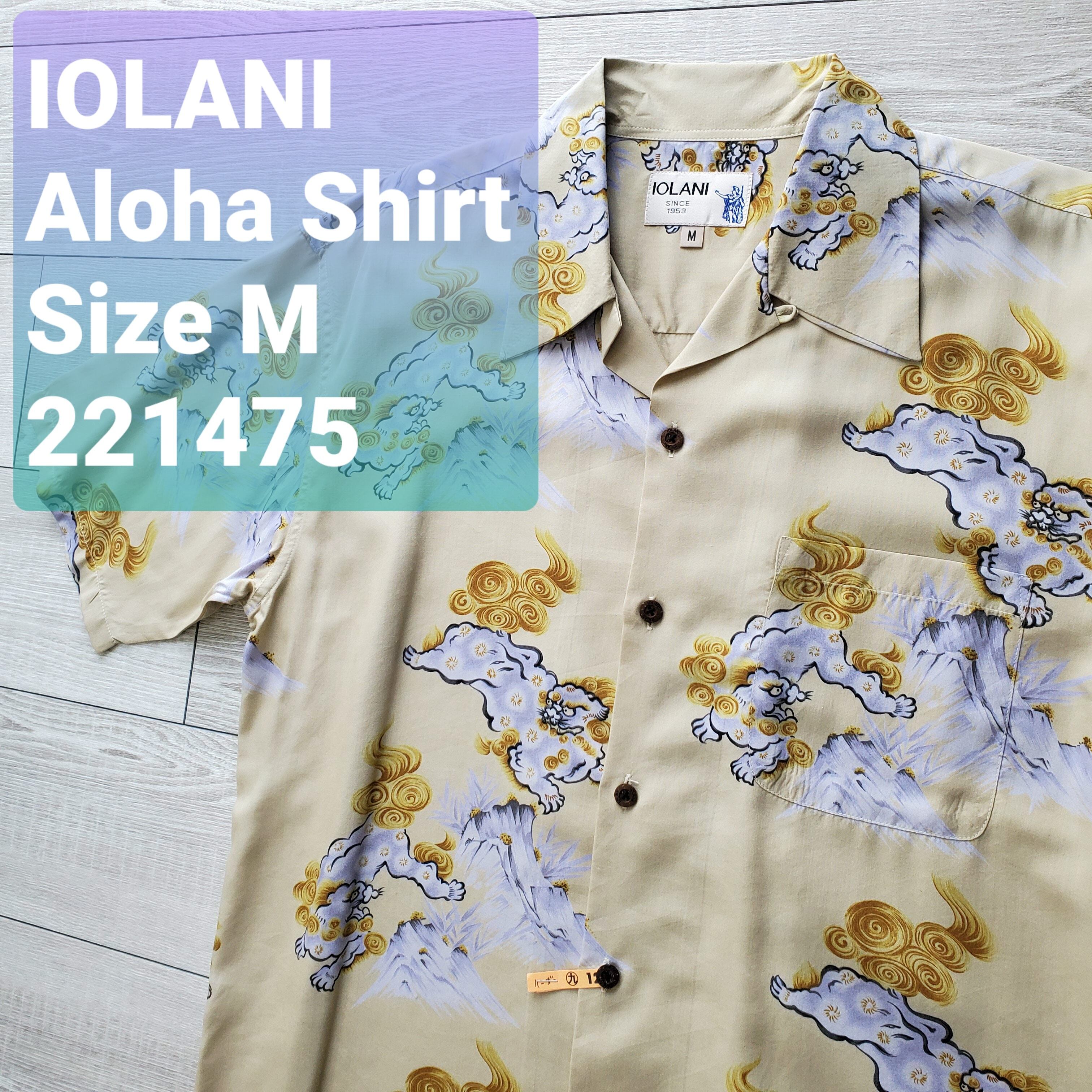 送料無料 IOLANI 居楽仁 イオラニ□美品 廃版 最終タグ 唐獅子柄 半袖  