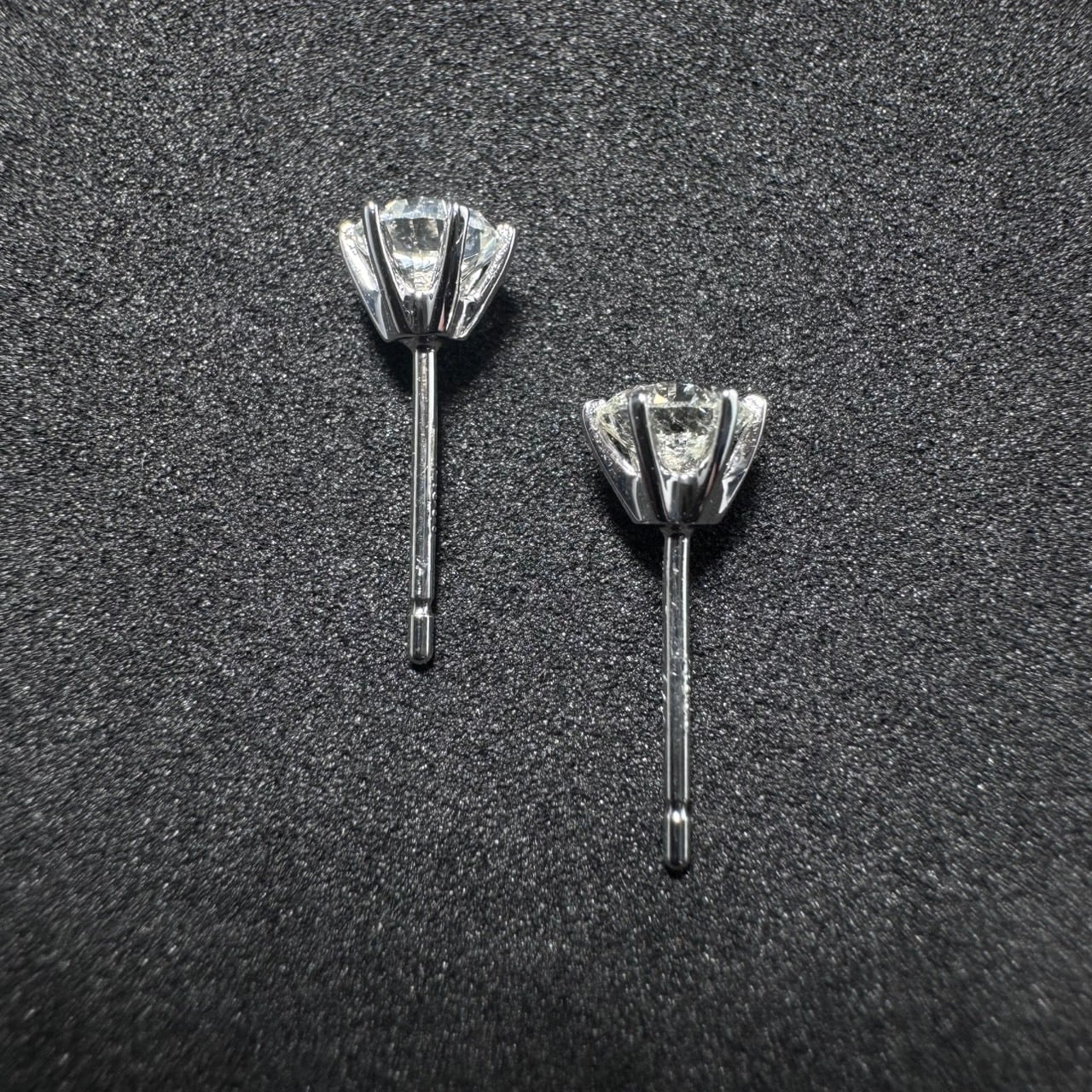 鑑別書付】Pt900 0.877ct 一粒 ダイヤモンド ピアス シンプル 6本爪
