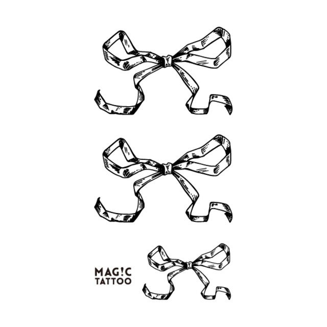 No.192_Three ribbons/ 2週間肌を染める MAG!C TATTOO,マジックタトゥー,消えるタトゥー,ジャグアタトゥー