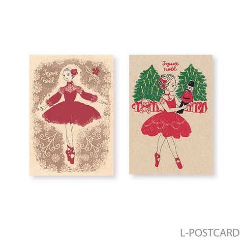 Two Christmas Ballerinas Set ＊L-POSTCARD SET