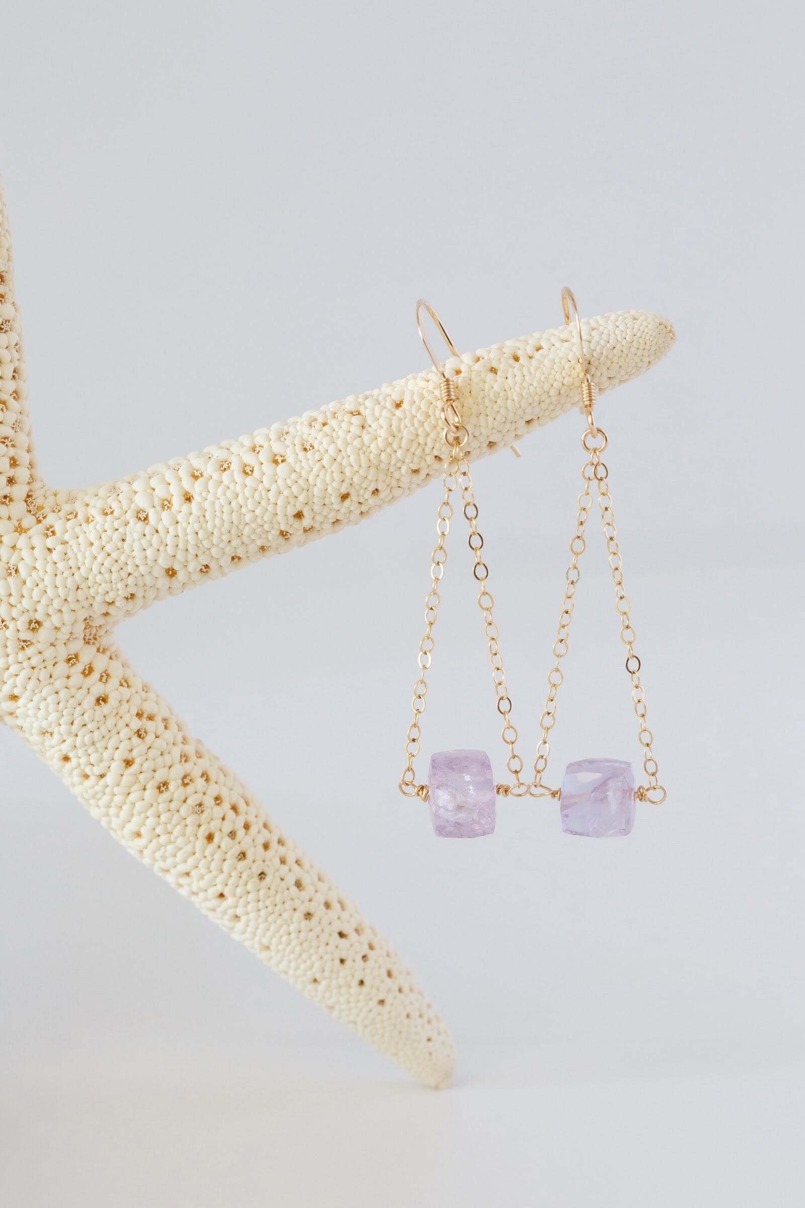 ピンクアメジスト スウィング ピアス | Moana Collections(モアナ