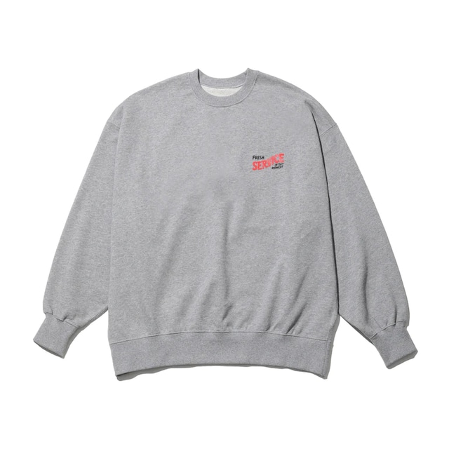 FreshService (フレッシュサービス) Corporate Printed Crew Neck Sweat  All Day All Night [H.GRAY]