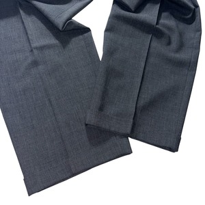 vintage GIORGIO ARMANI gray wool tucked wide slacks