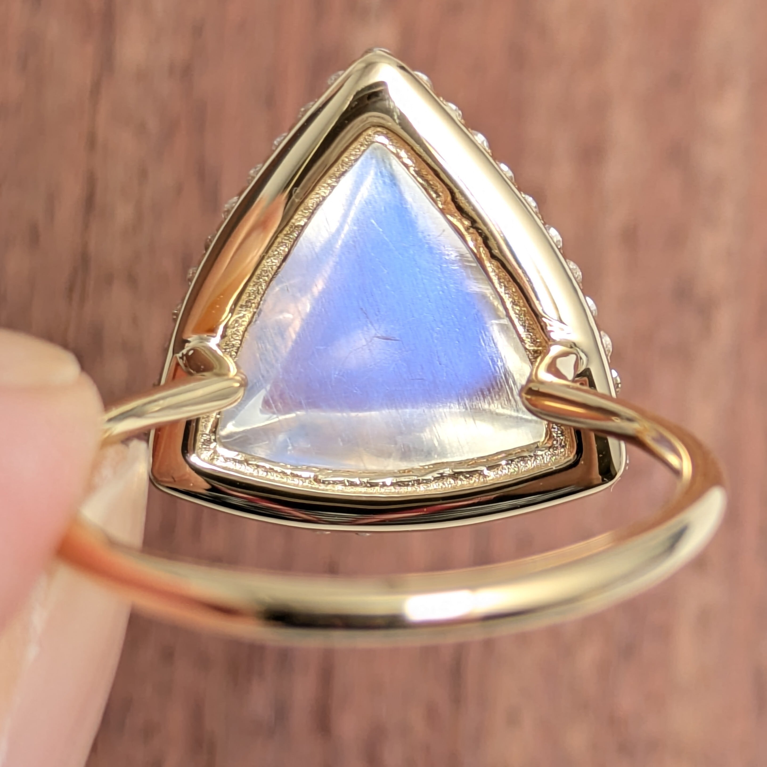 K18ムーンストーンリング 4.50ct、D 0.23ct【PRO209227】 | CollectJewel