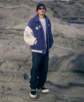 【#Re:room】PIN STRIPE DENIM WIDE CARGO PANTS［REP273］