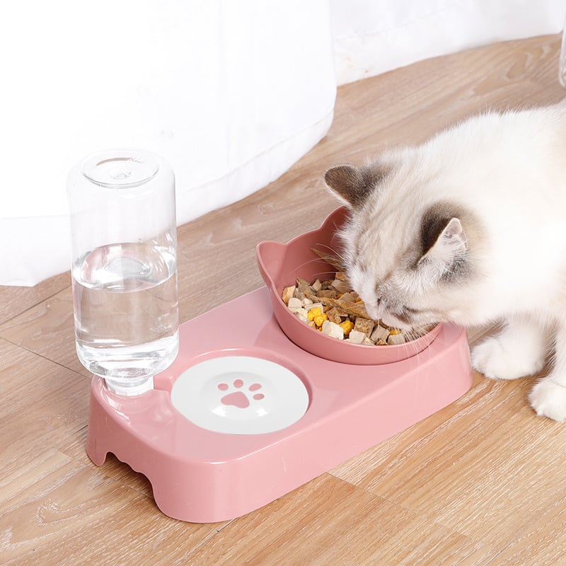 送料無料】PET-05 フードボウル 給水器 セット 餌入れ 猫耳 ウォーター