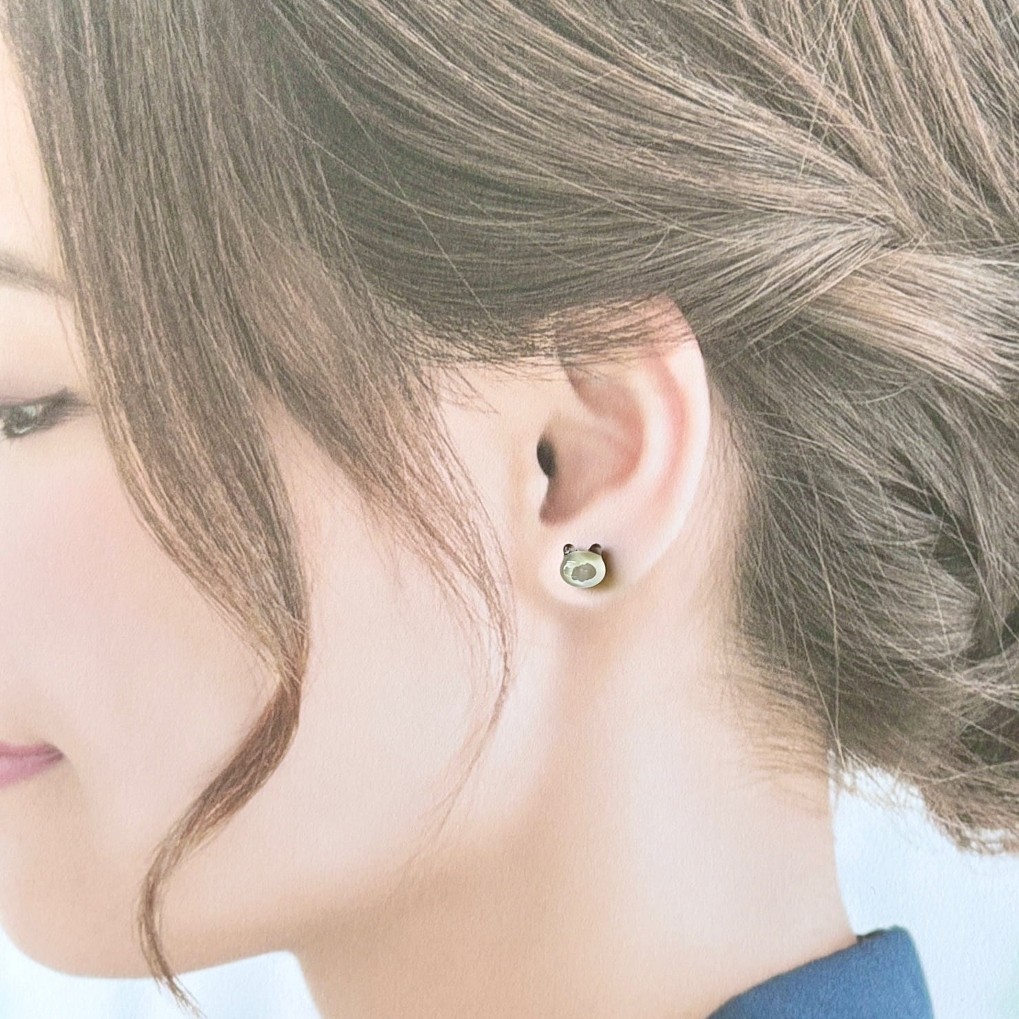 ガラスのシャム猫 小粒 シンプルピアス／イヤリング | 猫アクセサリー