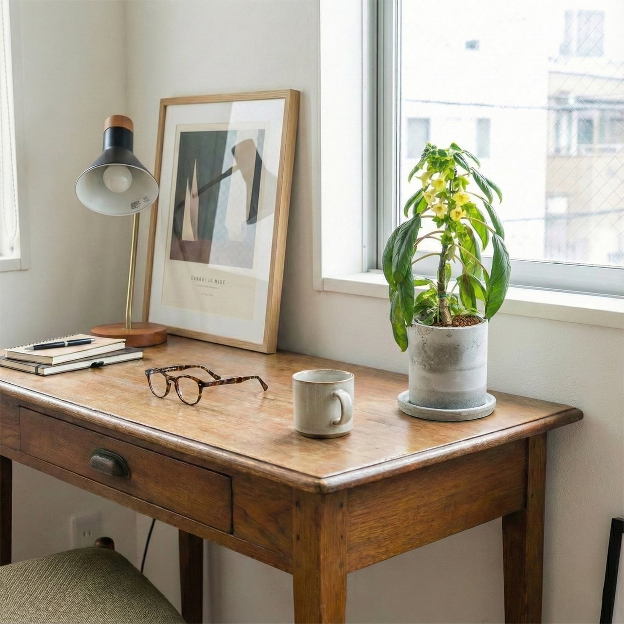 シンニンギア・リンドレー｜筒状の花が連なる可憐な姿×ツヤ葉が美しい観葉植物【手作りモルタル鉢仕立て／虫発生抑制】