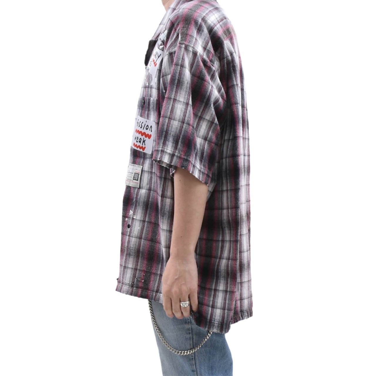 【Maison MIHARA YASUHIRO】H/S CHECK SH w STICKER - 3