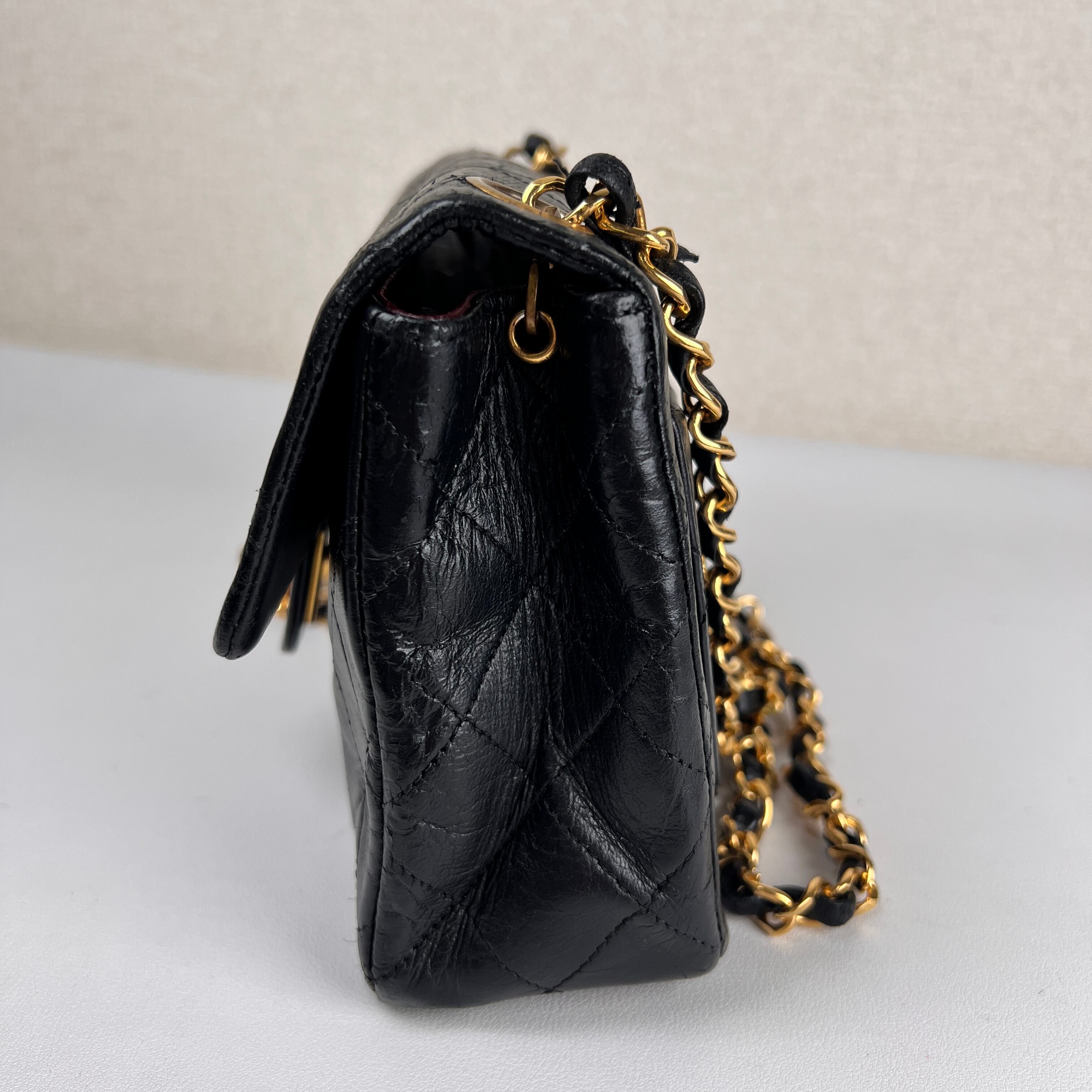 レザー シャネルバッグ黒 CHANEL シャネル マトラッセ ココマーク 