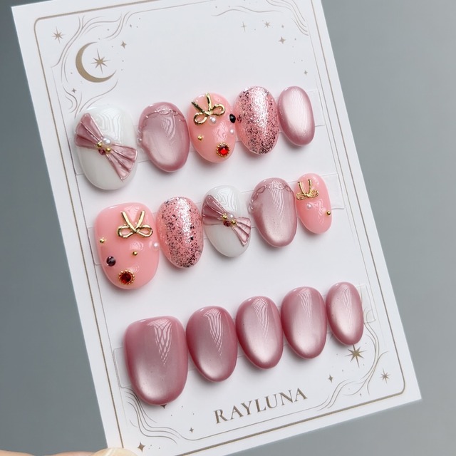 【#885】繰返し使える15枚セット【プレミアム】ネイルチップ／ショート アーモンド／XY445