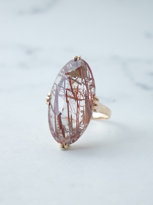 Neo Vintage Red Rutilated Quartz Ring