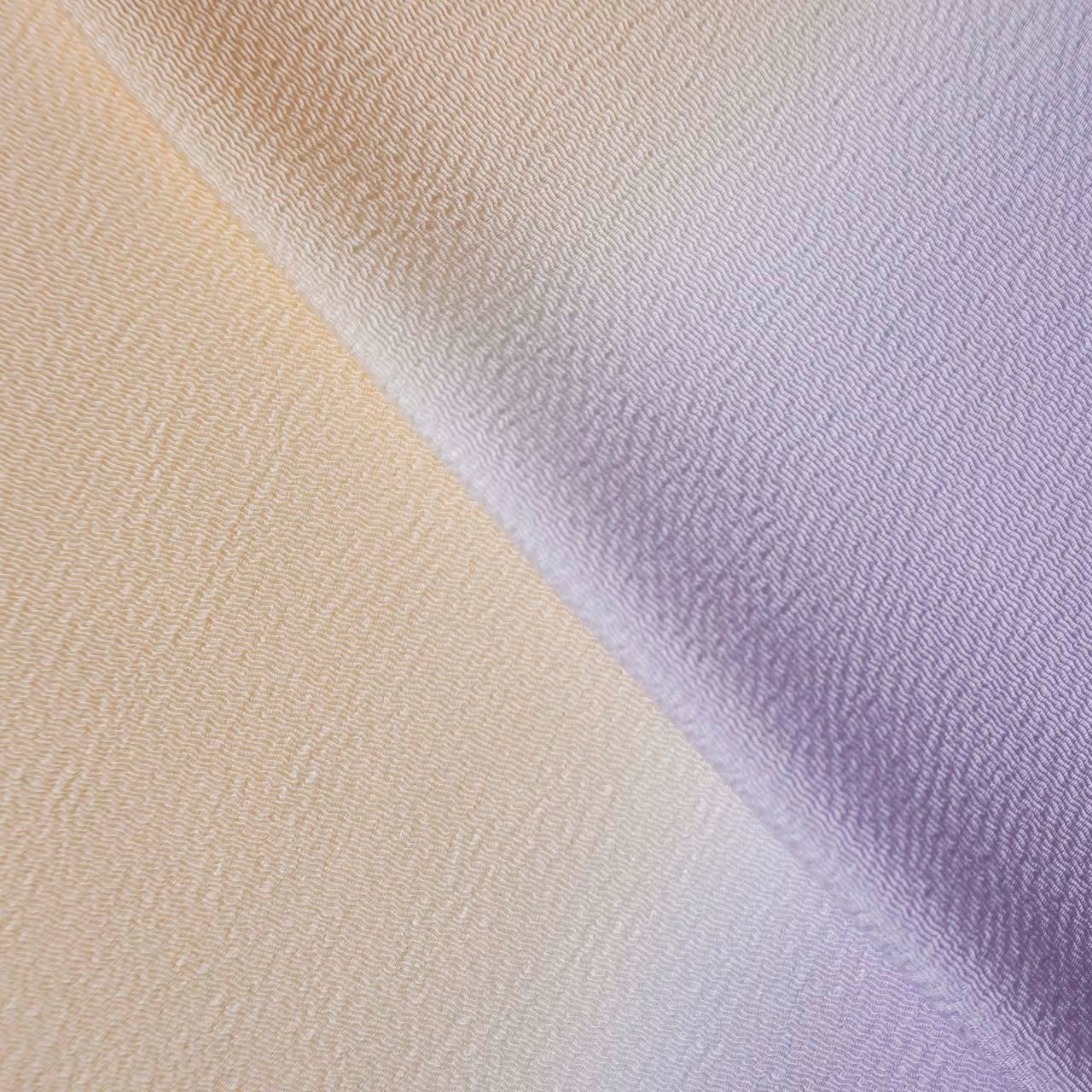 【衿秀・帯揚げ】牡丹鼠×淡黄 ちりめん 染め分け No.20251216⑫