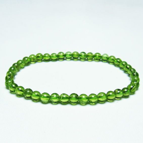 ペリドット ブレスレット 5mm ペリドート 一点物 カンラン石 Peridot Bracelet メール便送料無料 [M便 1/10] 111-21911