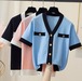 【大きいサイズXL-4XL】ファッションカットソー♪ブルー/ブラック/ピンク3色展開◆#scfmic-288067