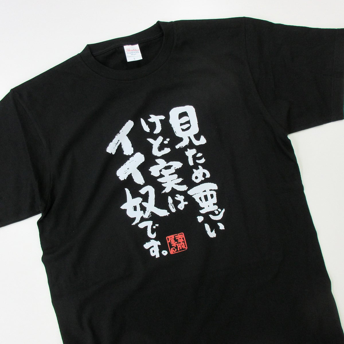 見ため悪いけど実はイイ奴です。 おもしろ 漢字Tシャツ ka400-59 容姿 怖い 強面 ルッキズム
