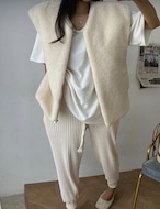 【新作5%OFF・3日間】Chunky Rib-knit Joggers_2colors