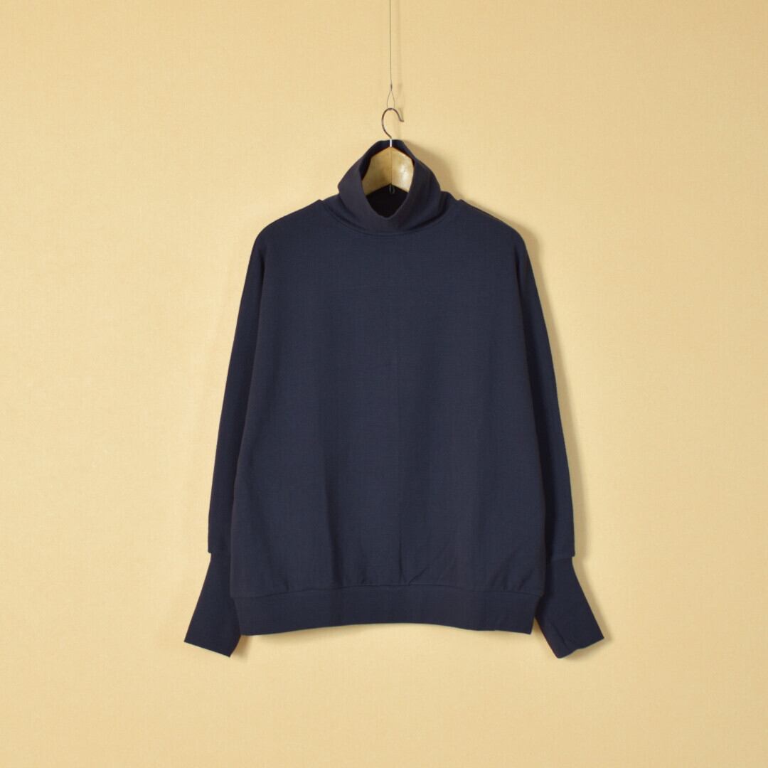 LinenYa リネンや ドルマンスリーブハイネックプルオーバー・ネイビー