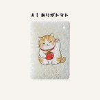 福猫（ふくねこ）イラスト長方形タグ｜開運デザイン｜感謝・お祝い用ノベルティ