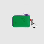 vibram coin pouch keychain (green×clear) with green glowing zip