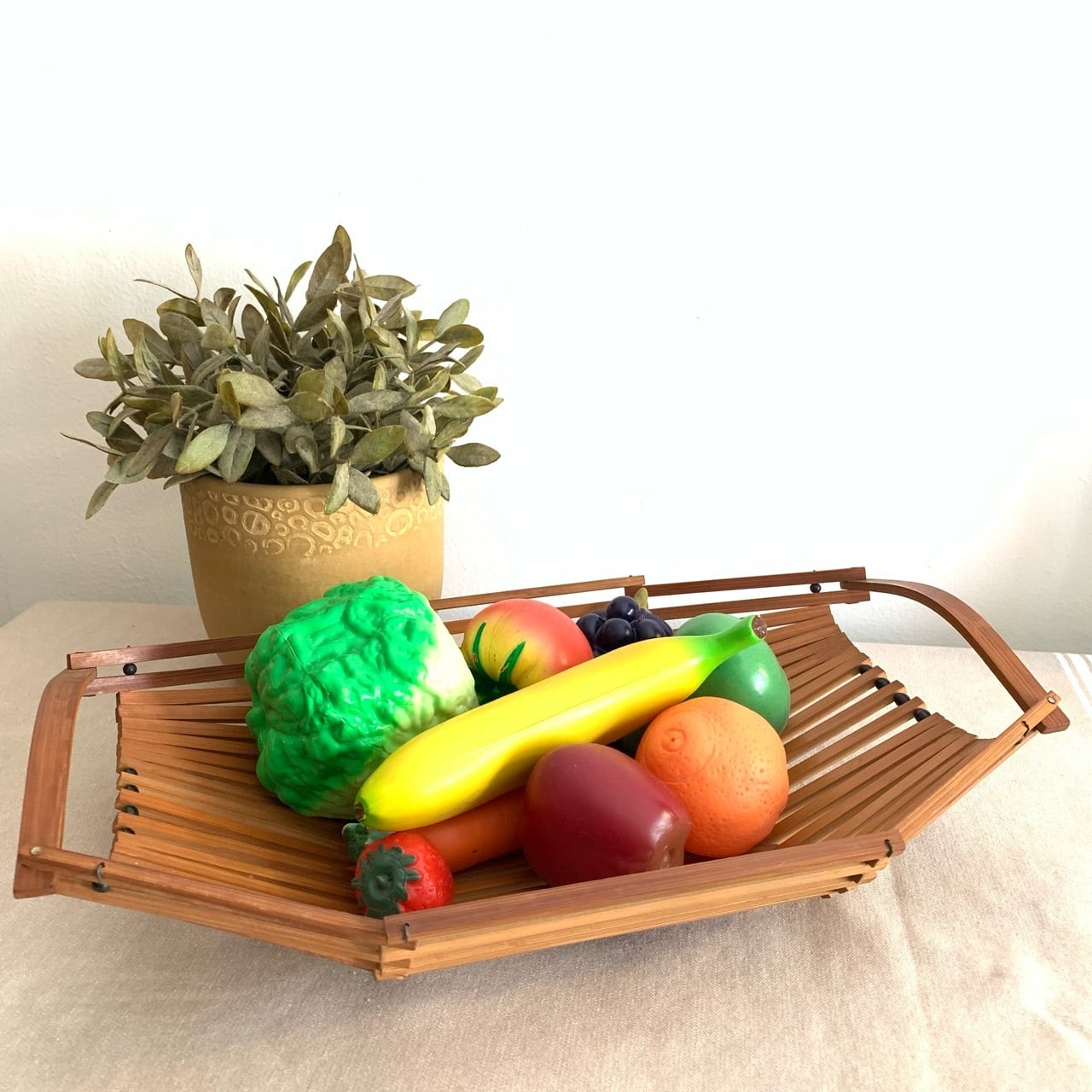 ビンテージ 竹トレー 古い竹製トレー 竹かご レトロ お洒落トレー