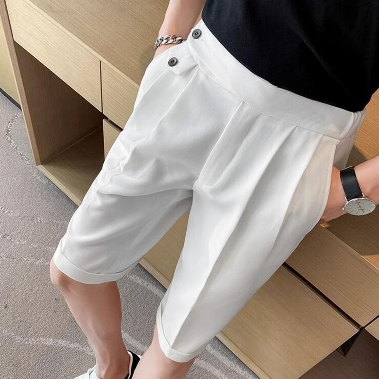 straight suit shorts pants 00362