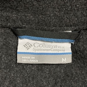 Columbia フリースジャケット ジップアップ フルジップ アウター M コロンビア アウトドア ワンポイント 刺繍ロゴ グレー US古着