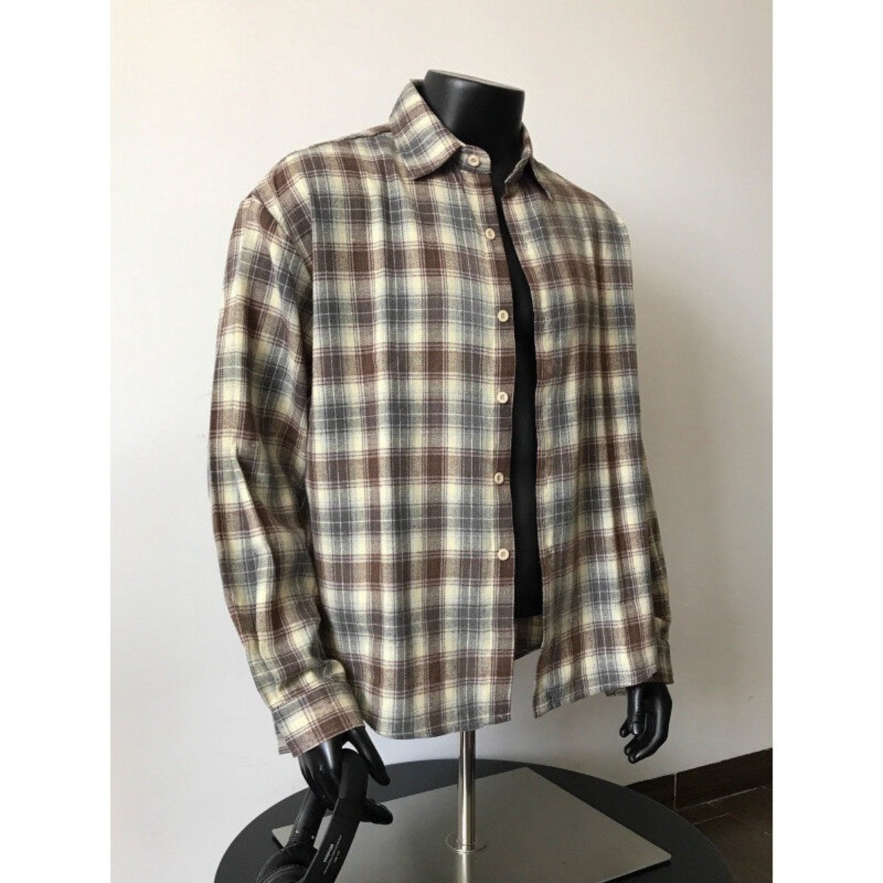 チェックシャツメンズロングシャツジャケット