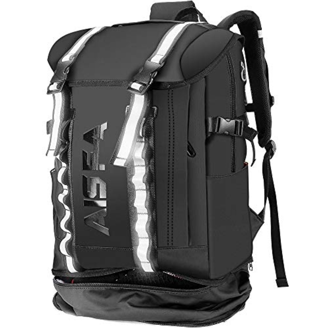 [AISFA] リュックメンズ リュックサック バックパック スクエア 30L 防水15.6インチ PC ビジネス ラップトップバック USB充電ポート付き アウトドア旅行 防災 通勤 靴/弁当収納