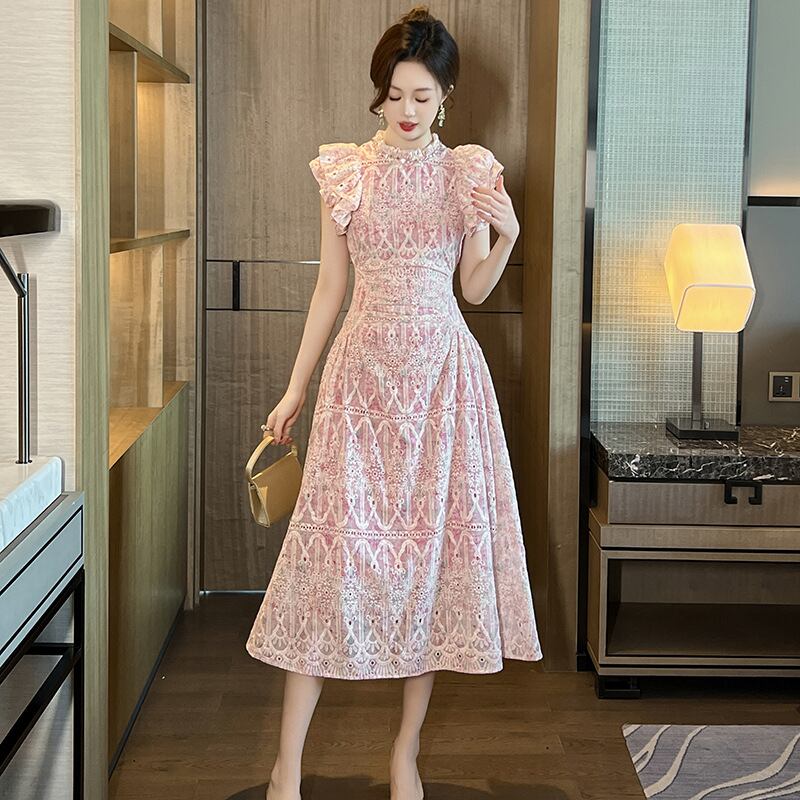 ロマンティックレース・フレアワンピース