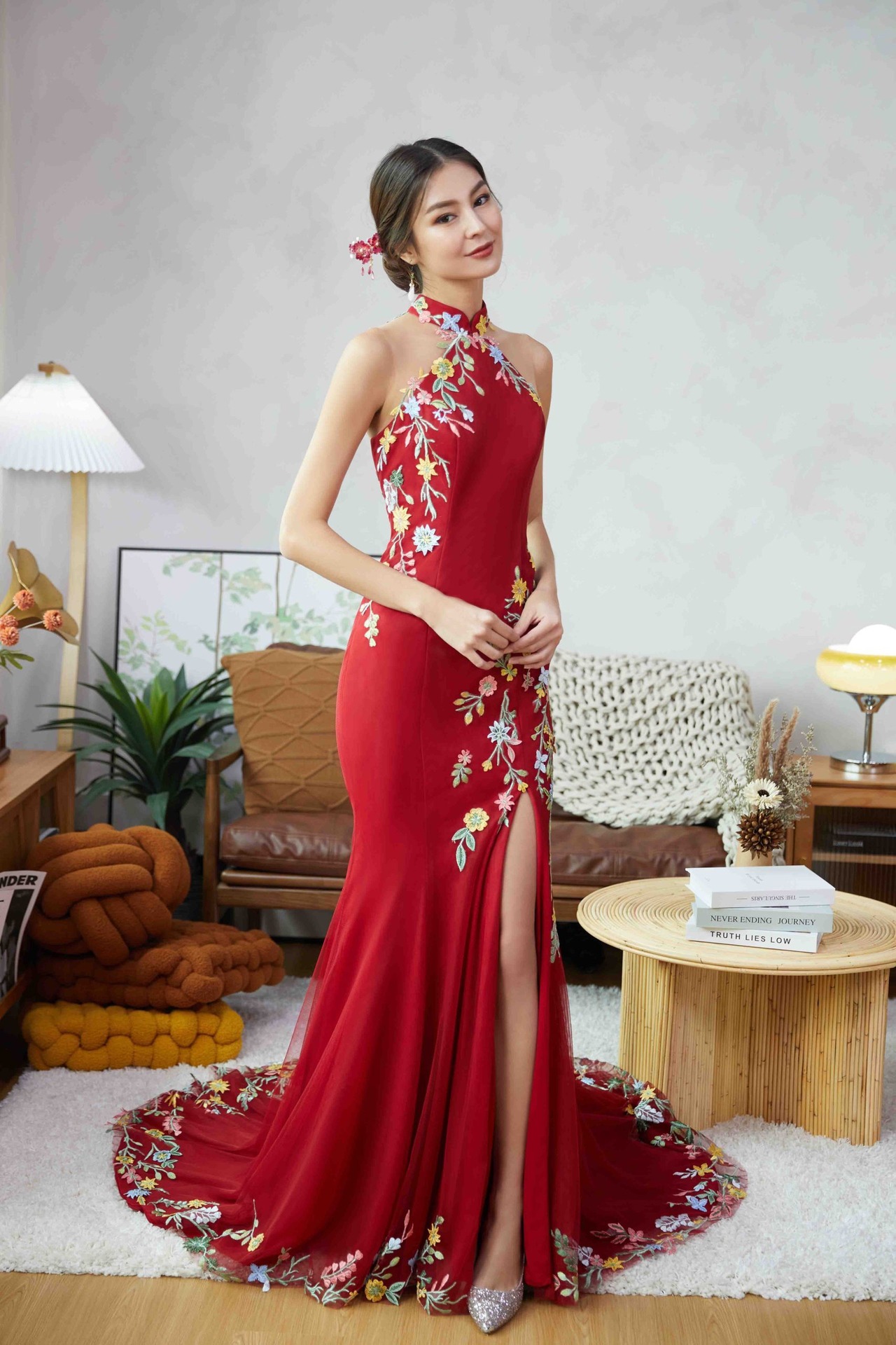 パーティードレス ホルターネック マーメイドライン 背中見せ 演奏会  