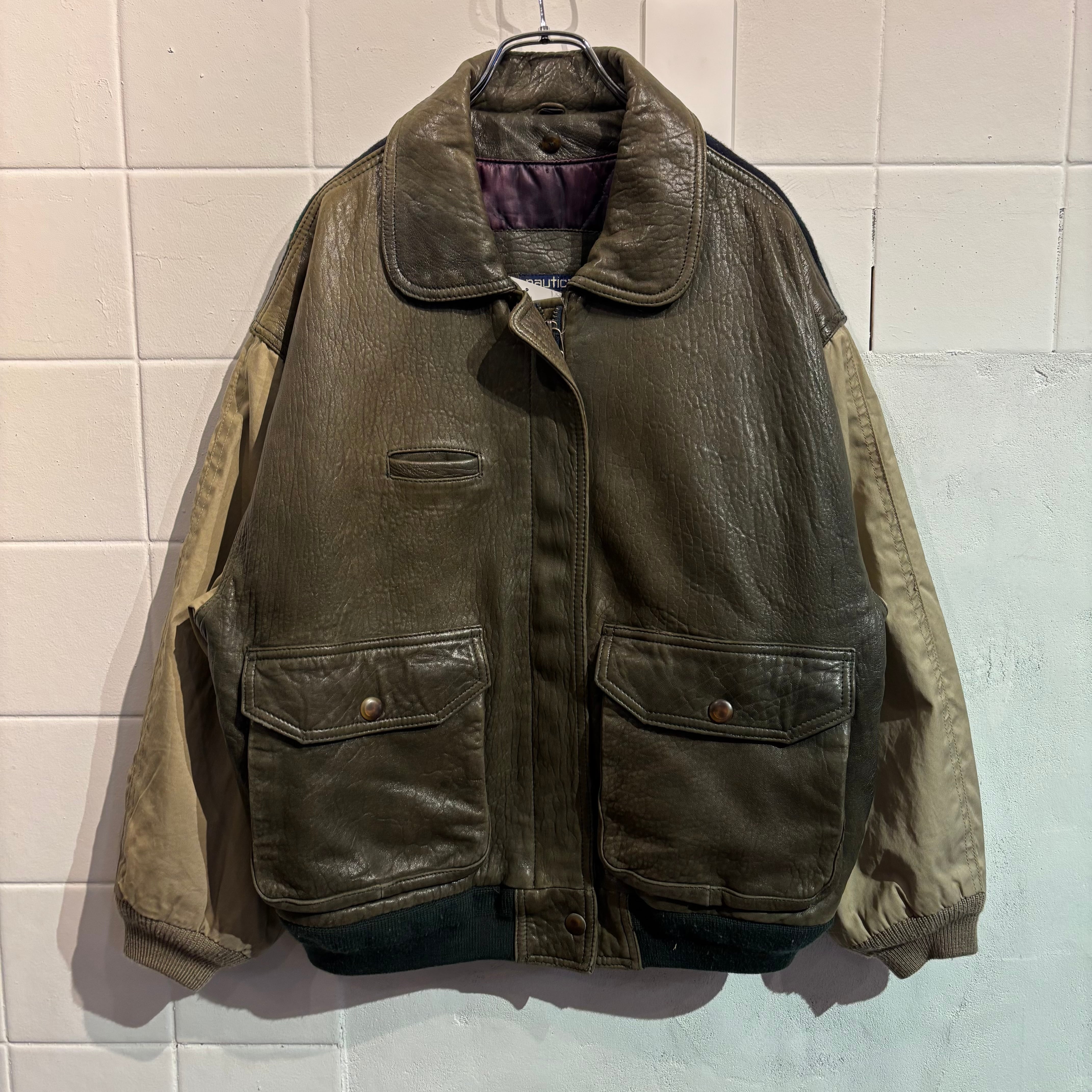 90s NAUTICA LETHER JKT | BerBerJin / & BerBerJin