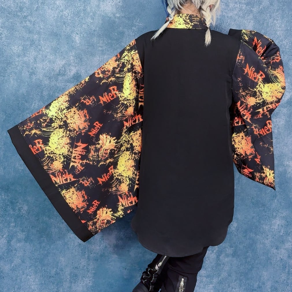 彼岸花2WAY着物風袖シャツ【焔華】 | NIER CLOTHING
