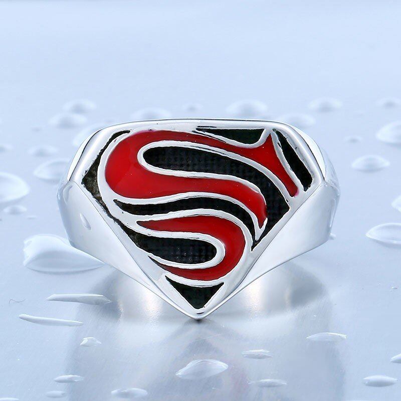 送料無料】 メンズ リング 指輪 スーパーマン ロゴ ヒーロー