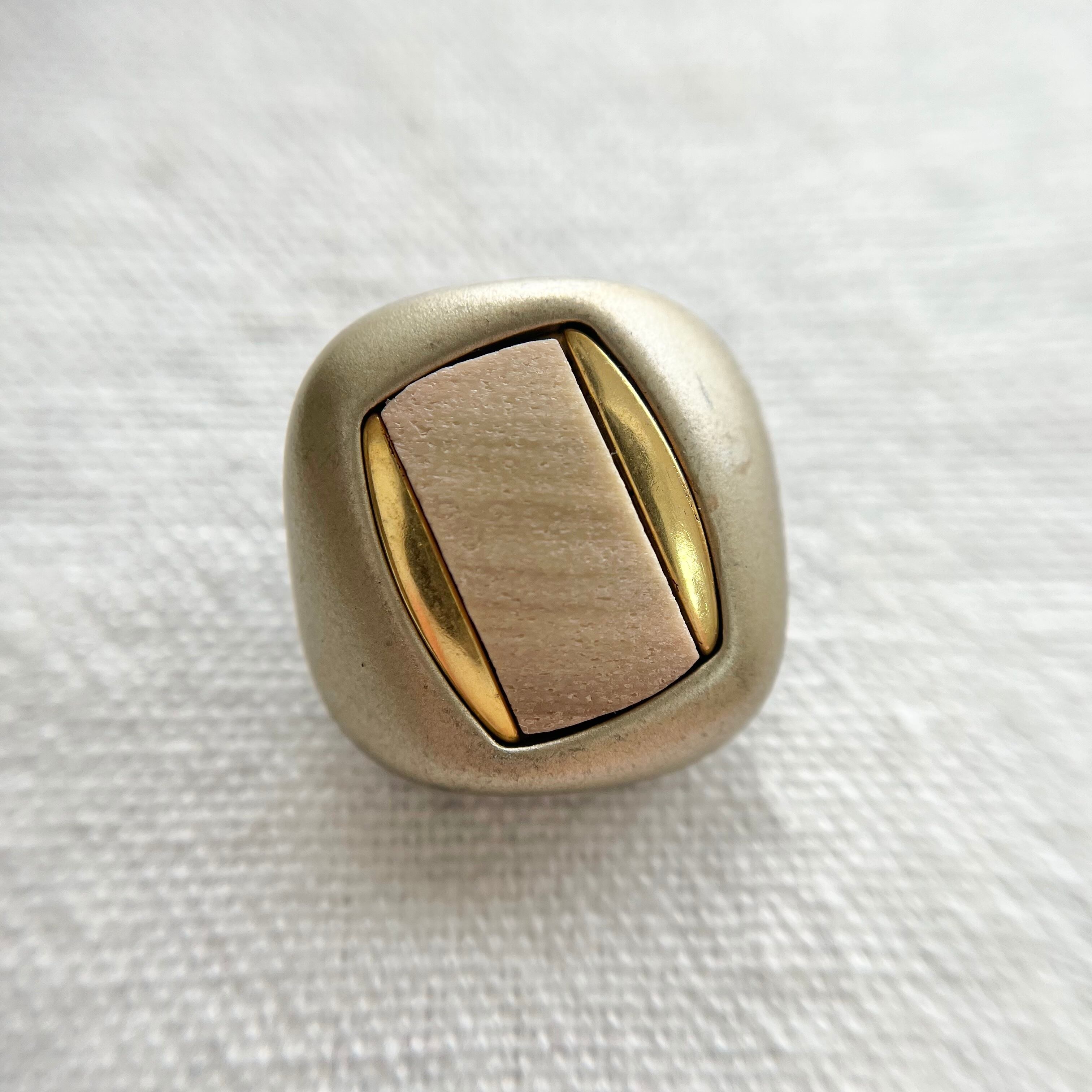 ●『2個セット』スクエア ゴールド2ライン×マットゴールド 22㎜