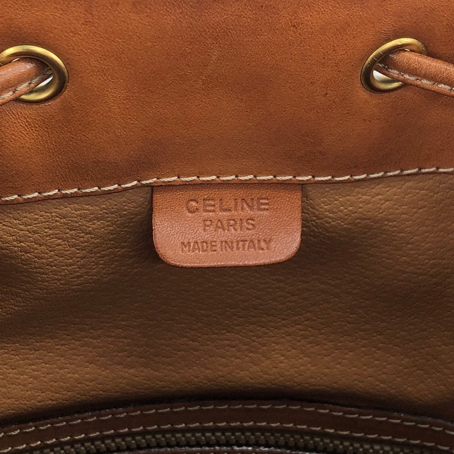 CELINE セリーヌ マカダム ショルダーバッグ ブラウン ブラゾン型押し