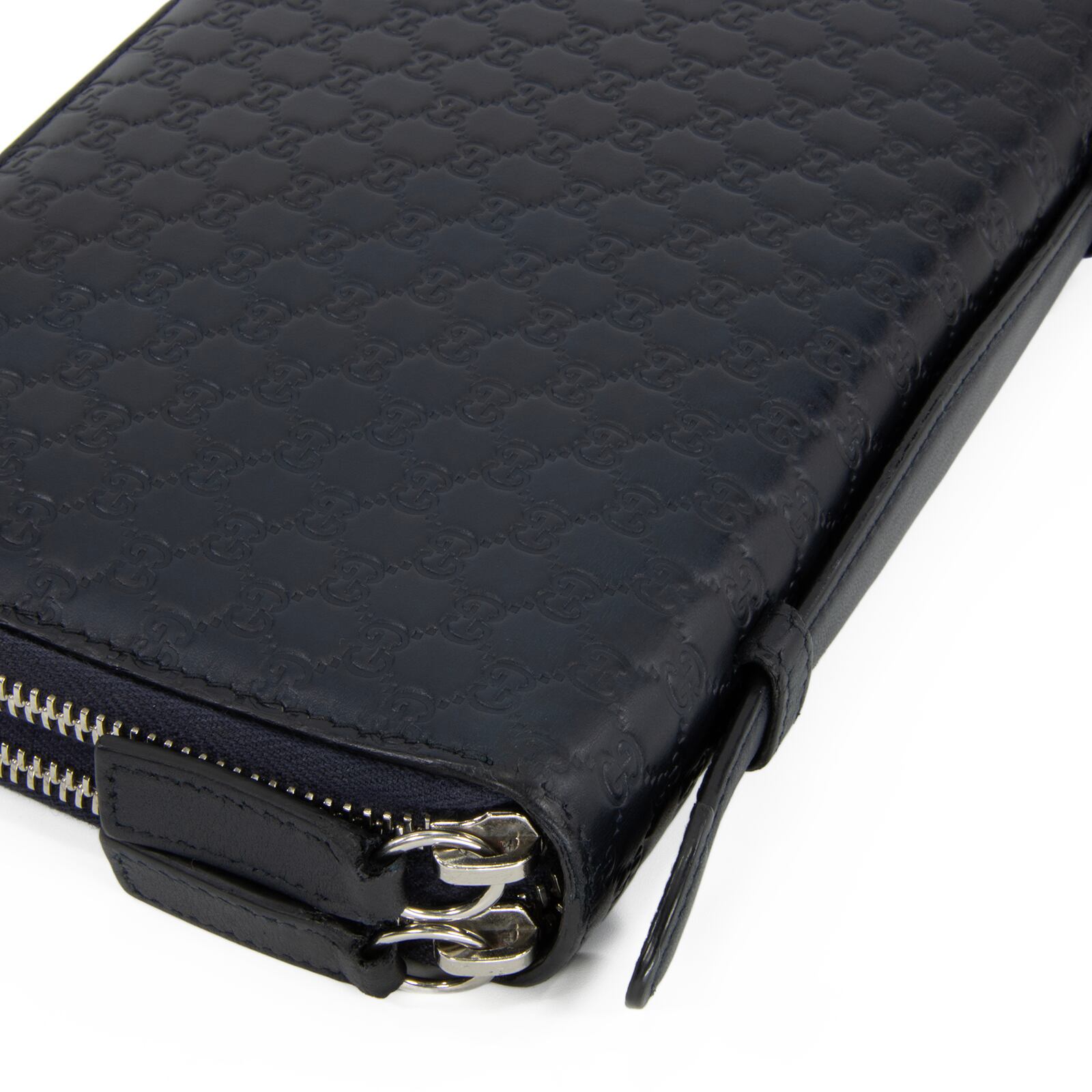 グッチ トラベルケース 長財布 ダブルファスナー マイクロシマ GG レザー 黒 本物 送料無料 グッチ 長財布 ダブルファスナー トラベルケース