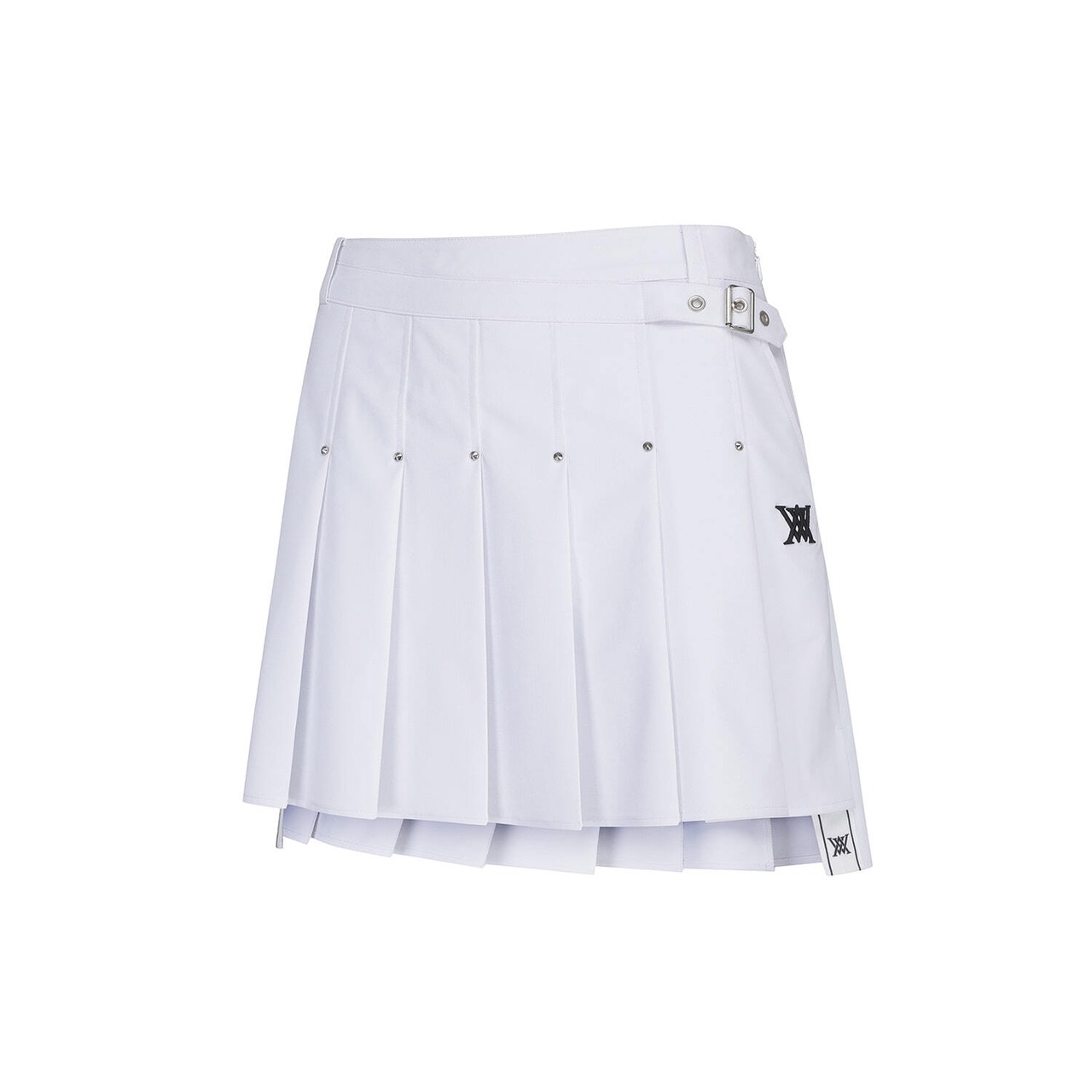 WOMEN BUCKLE DECORATIOIN PLEATS SKIRT