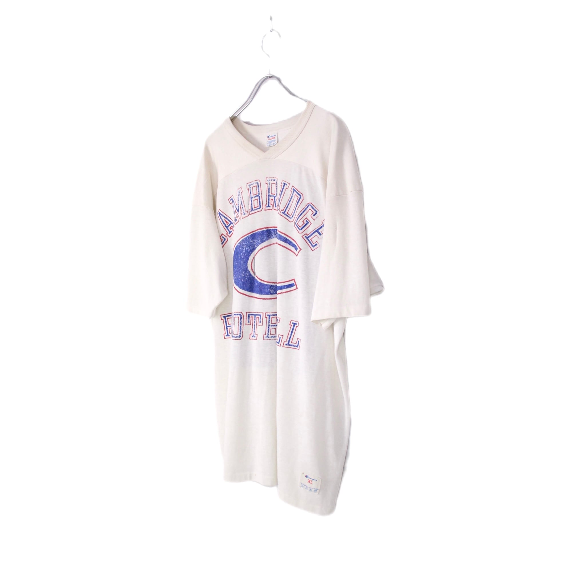 1980's vintage Champion ホワイトボディ フットボールTシャツ 1980's vintage Champion ホワイトボディ フットボールTシャツ