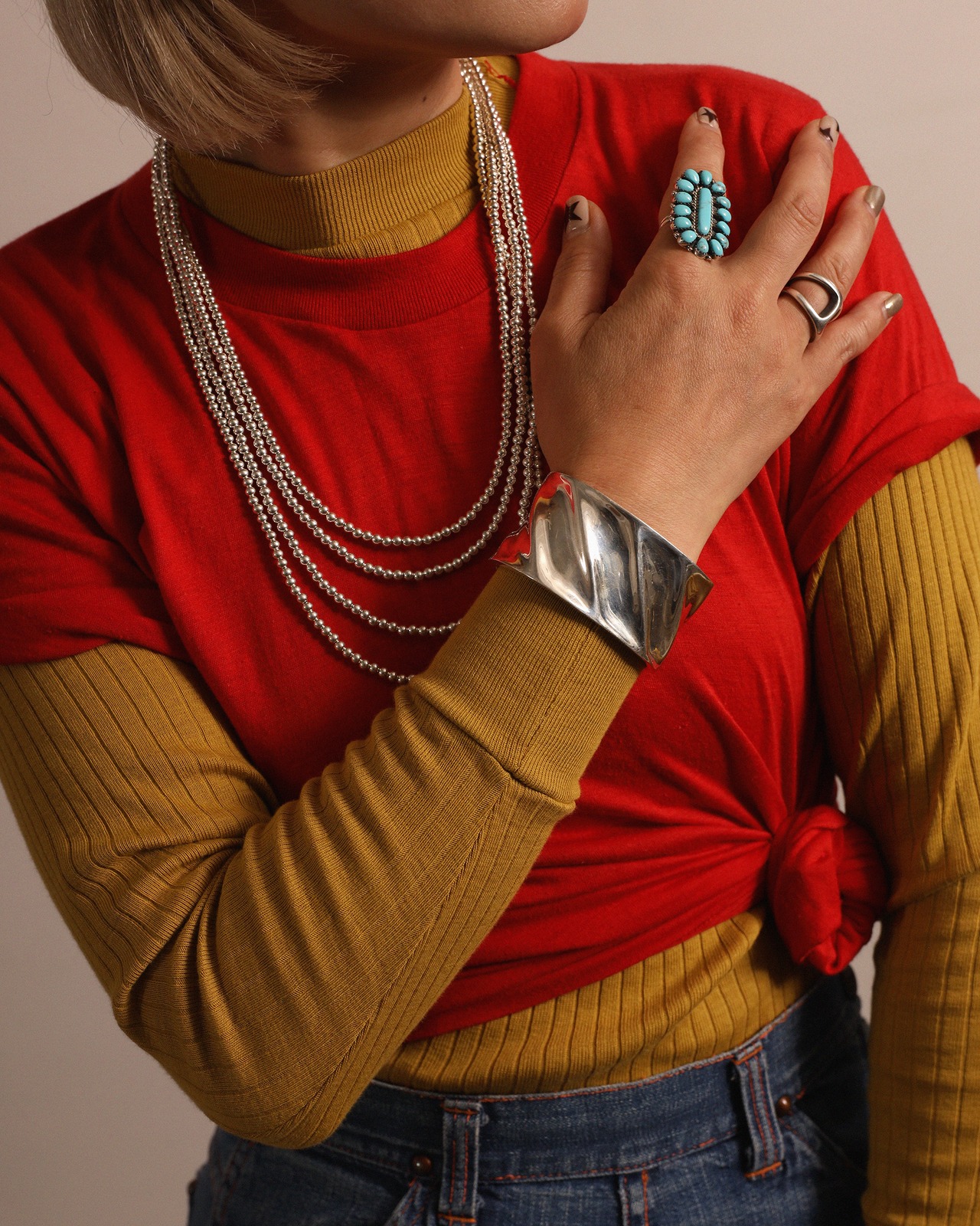 1960's Unknown / Rib Long Tee - Mustard