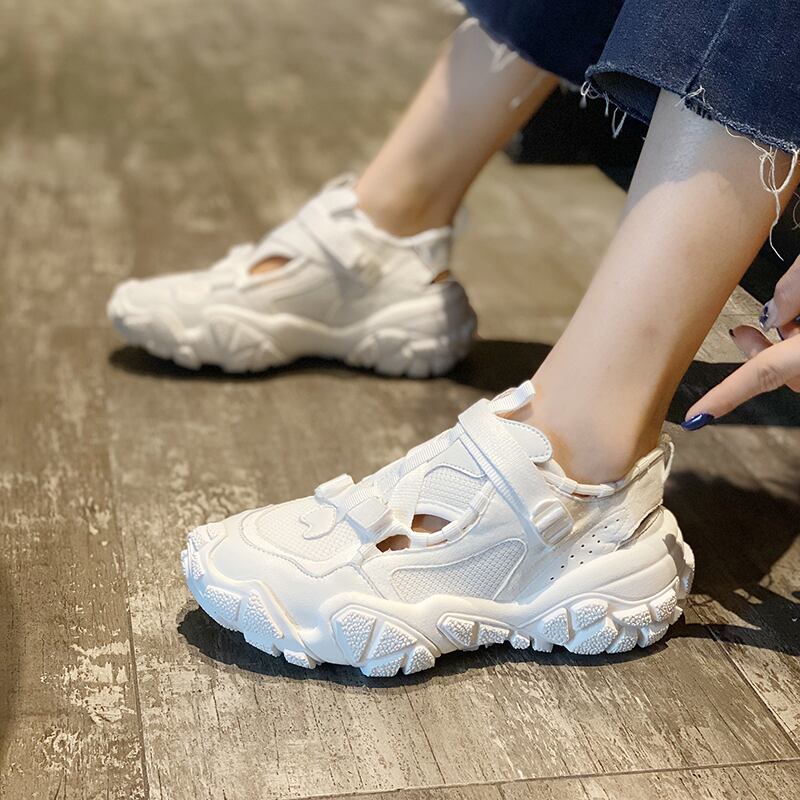 2020年春の新しいパパの靴の女性insスーパーファイヤーネット赤学生野生の厚い底通気性のカジュアルスポーツシューズの女性 部族の婦人靴6149517