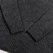 オールド ビームス BEAMS タートルネック リブ ウールニットセーター サイズ L /メンズ/チャコールグレー