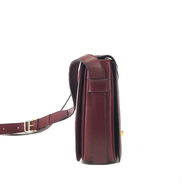 CELINE セリーヌ  ターンロック レザー クロスボディ ショルダーバッグ ボルドー vintage ヴィンテージ オールド yrru3h